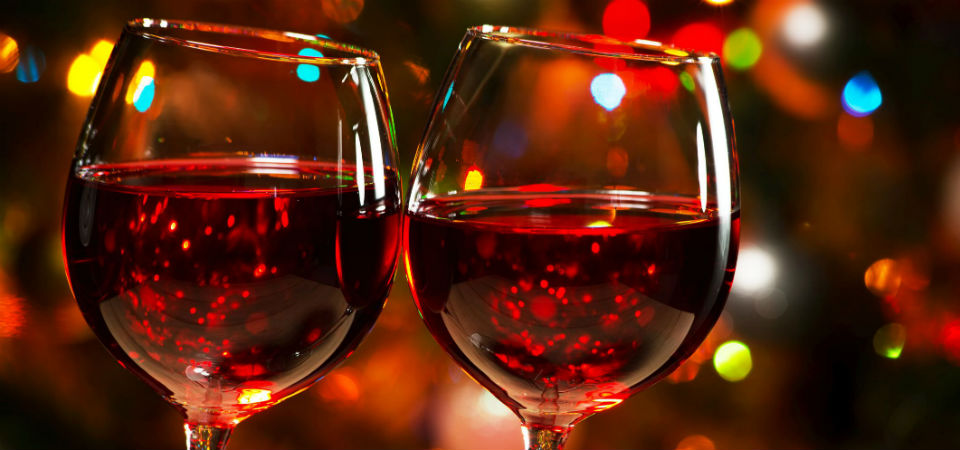 Festive wine glasses