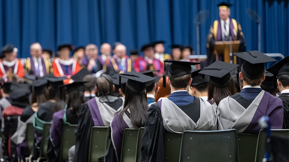 Students at the 2018 winter graduation ceremonies. 