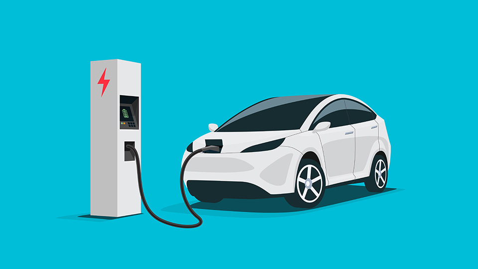 Electric car illustration. 
