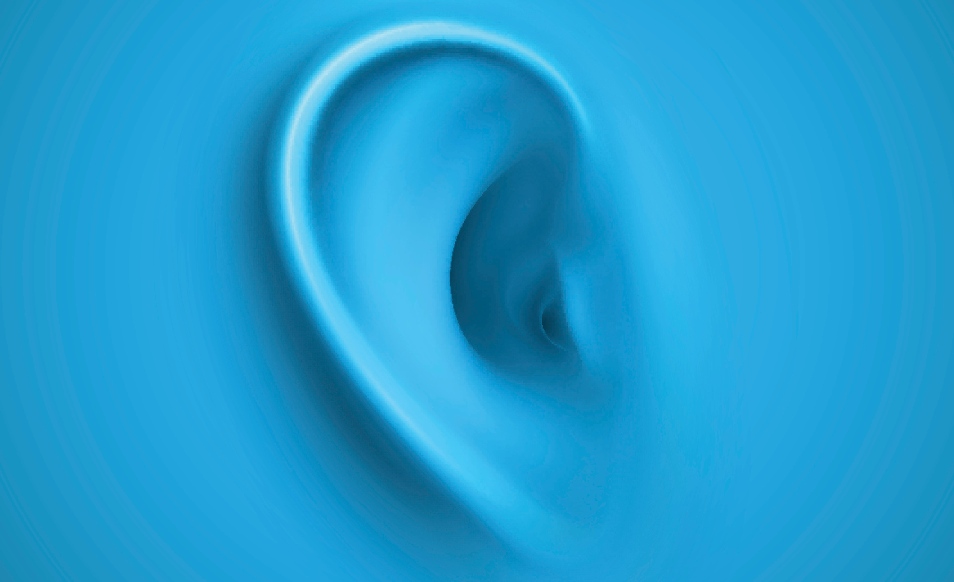 A blue ear