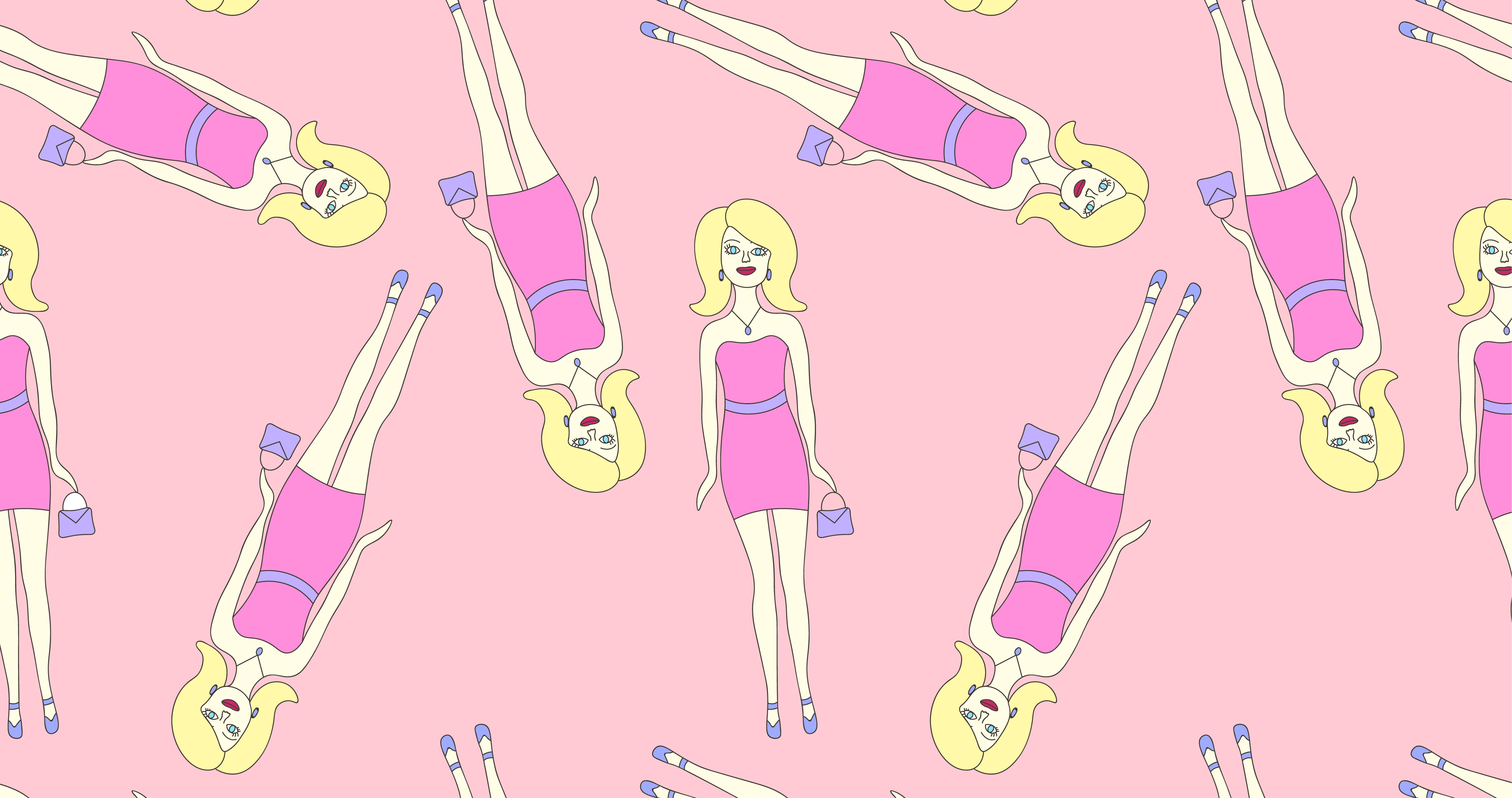 Illustrations of Barbie dolls