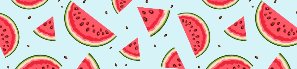 Illustration of watermelon and slices of water melon 