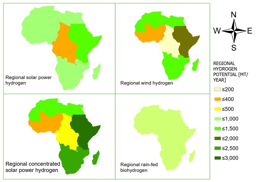 Mulako and the team have produced a series of infographics detailing different aspects of their research. This graphic shows regional-level feasible renewable hydrogen potential. (MT = ‘million ton’)