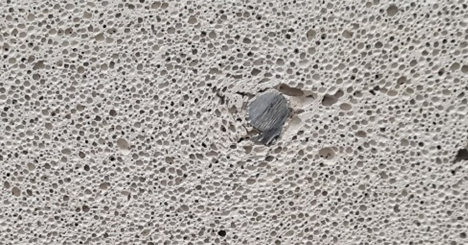 Close up of RAAC concrete 