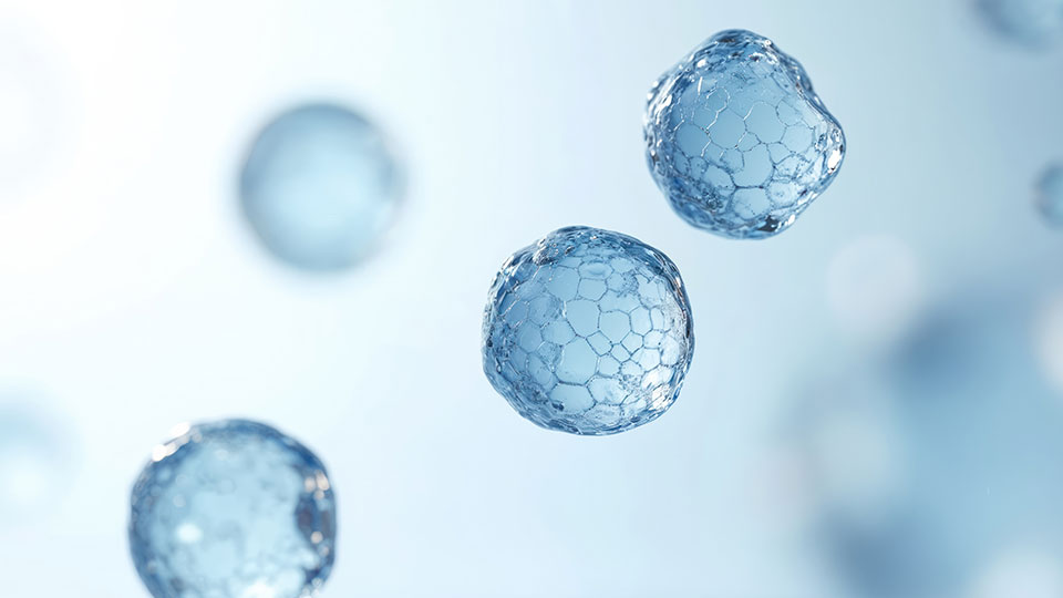 Light blue bubbles floating in the air