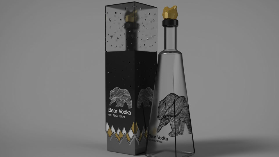 Packaging design concept for Bear Vodka