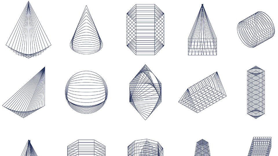 image of different digitalised shapes 