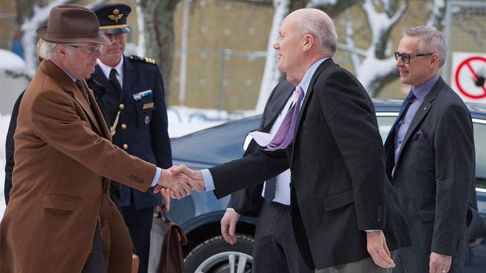 photo of Professor John Anderson meeting the King of Sweden