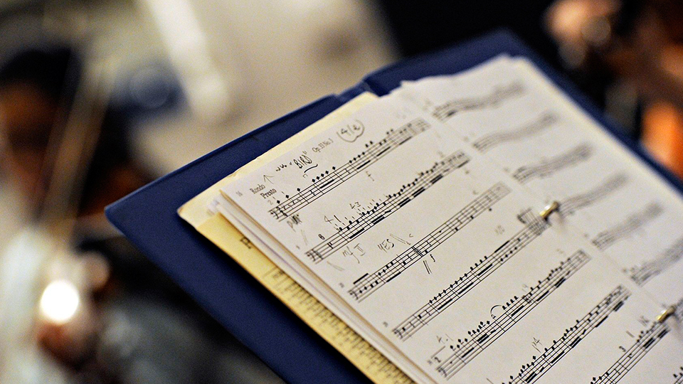 Photo of sheet music on a stand