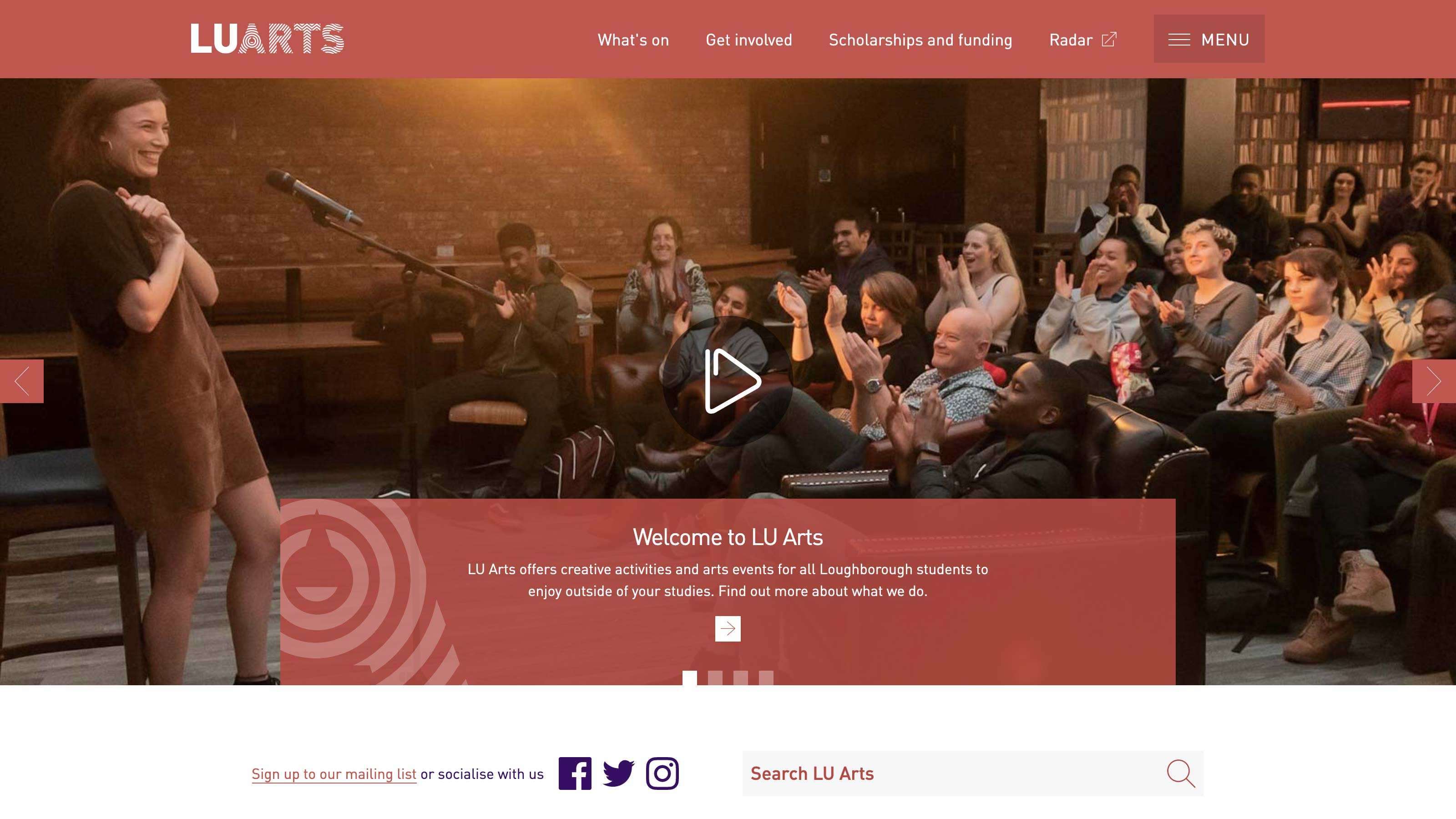 LU Arts new website layout