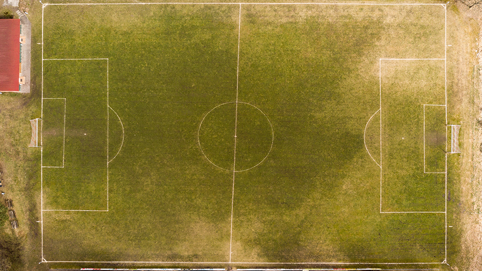 a football pitch from above