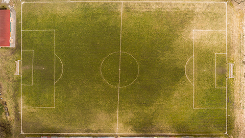 soccer pitch from above 