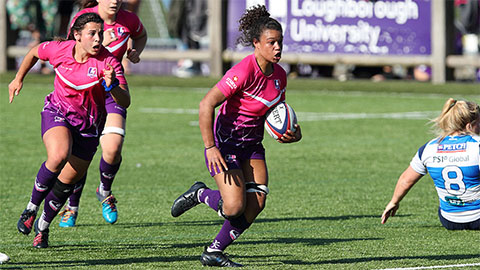 Amelia Harper playing for Lightning rugby