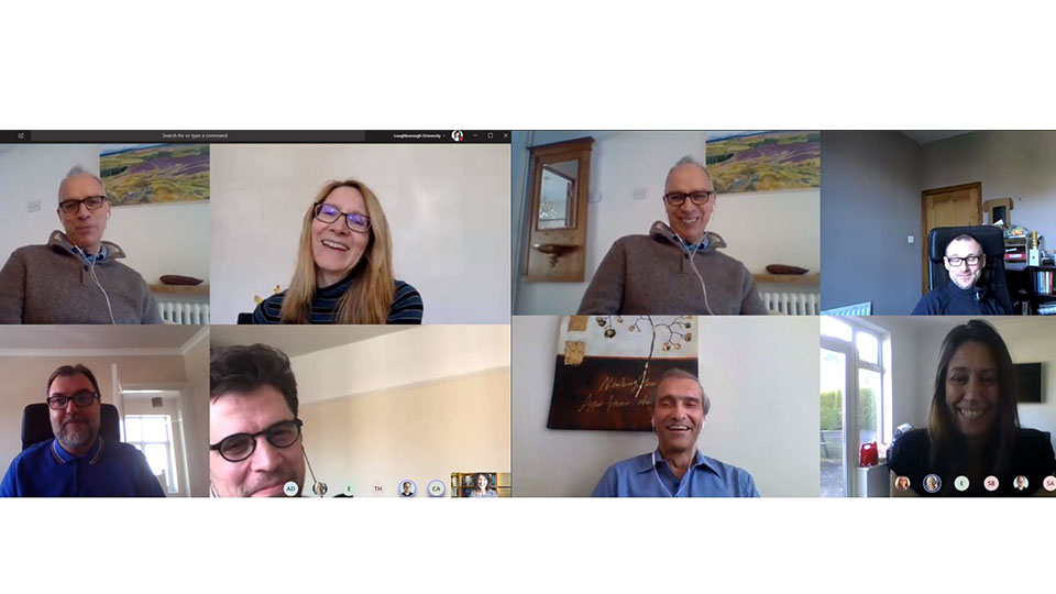 Screenshot of winners of awards with Professor Steve Rothberg on a video call