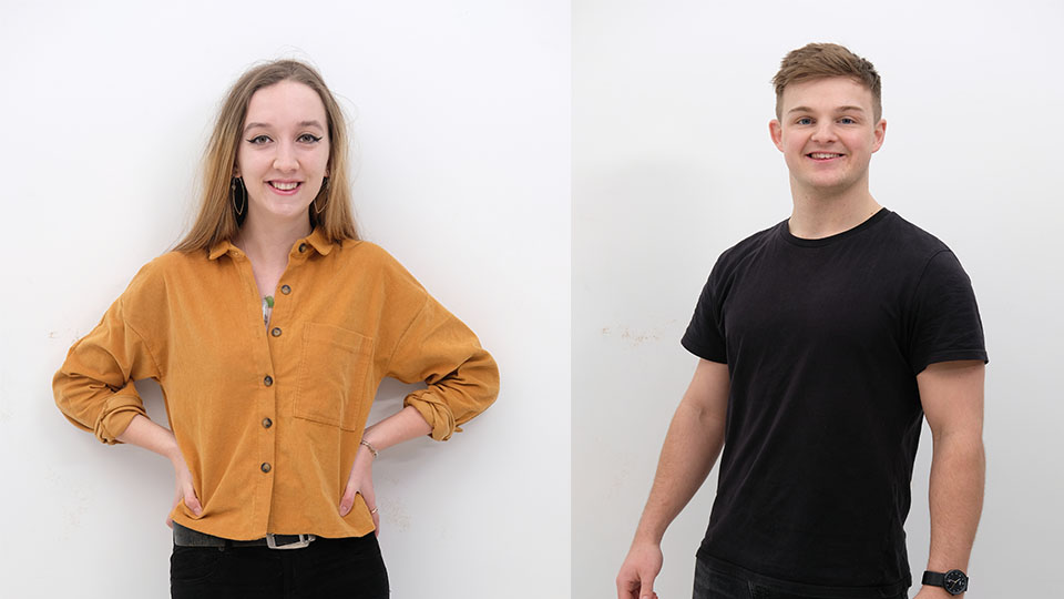 Photos of Tara and Joe, winners at New Designers 2020