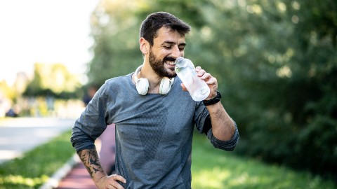 A man after exercise
