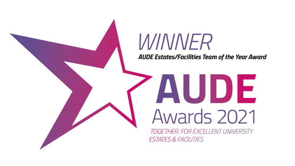 Image of the purple star AUDE Award logo with text to recognise the organisation using the image were named winners of the Team of the Year Award