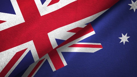 australia and UK flag