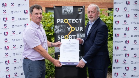 (L-R) John Steele, Loughborough University’s Executive Director of Sport, alongside Vice-Chancellor, Professor Nick Jennings.