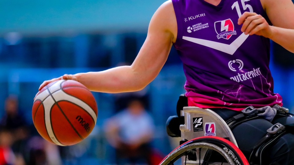 wheelchair basketball player in action 