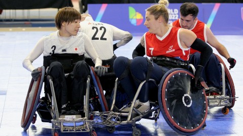 wheelchair rugby in action 
