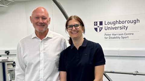 David Pond (left) alongside Professor Vicky Tolfrey, Director of the Peter Harrison Centre for Disability Sport at Loughborough University.

