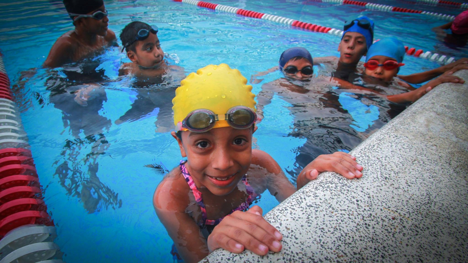 safe sport day image of children swimming 