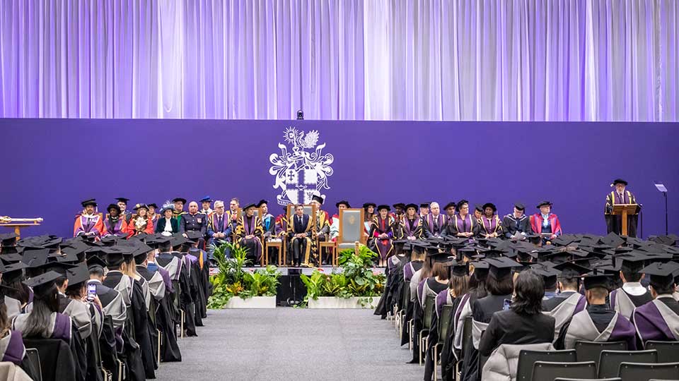A graduation ceremony at Loughborough University.
