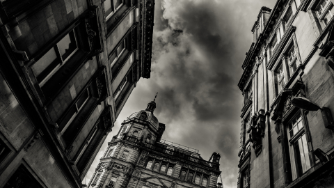 an arrty shot of glasgow