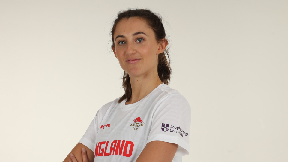 beth durant poses in the new team england kit