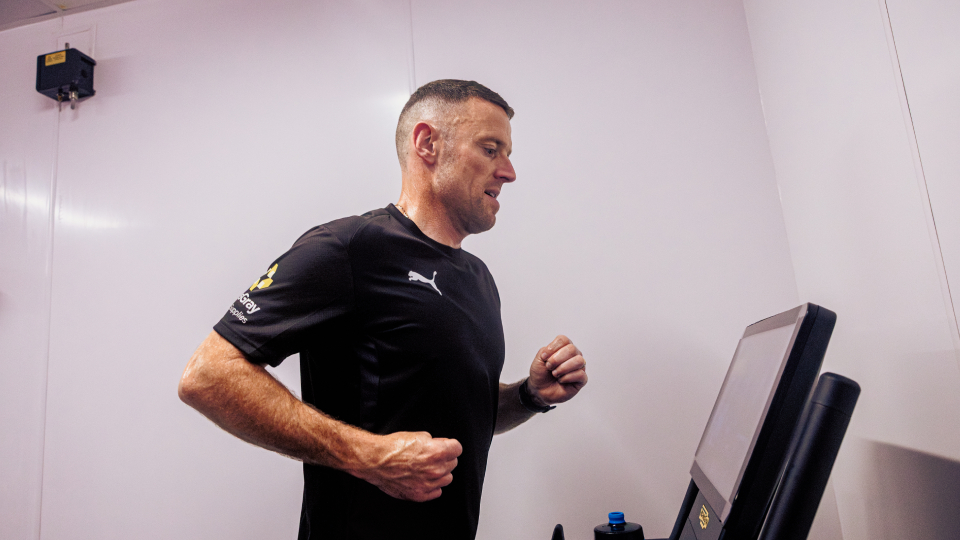 a person running on a treadmill