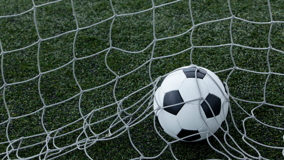 a football in a net