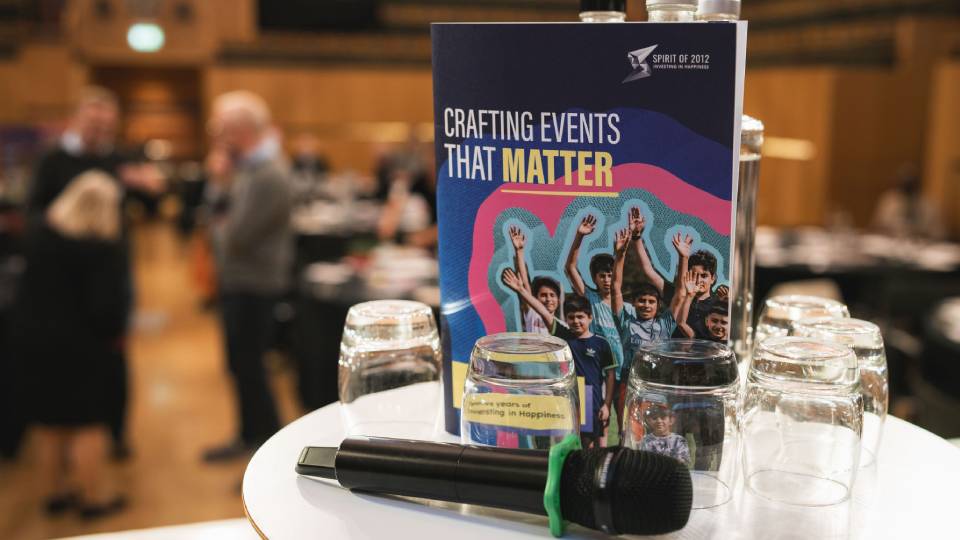 a brochure on a table