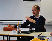Photo of Ian Hodgkinson speaking at a workshop