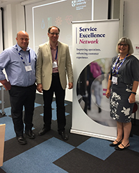 Prof Thorsten Gruber with Vicki Unwin and an OEE manager