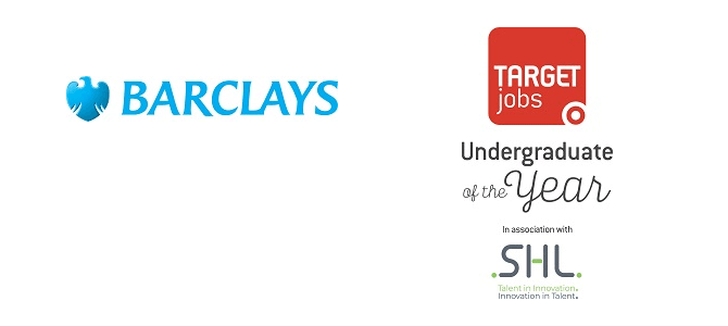 Barclays logo and Target Jobs Undergraduate of the year logo
