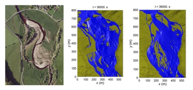 River Coquet changes in channel morphology
