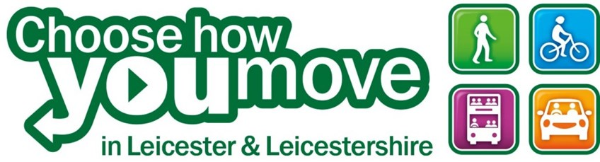 Green 'Choose How You Move' Leicestershire County Council logo 