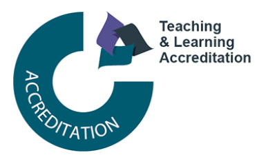 Blue semi-circle logo for Teaching Accreditation logo