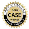 Gold and Black badge to commemorate being a 'Case Award winner'