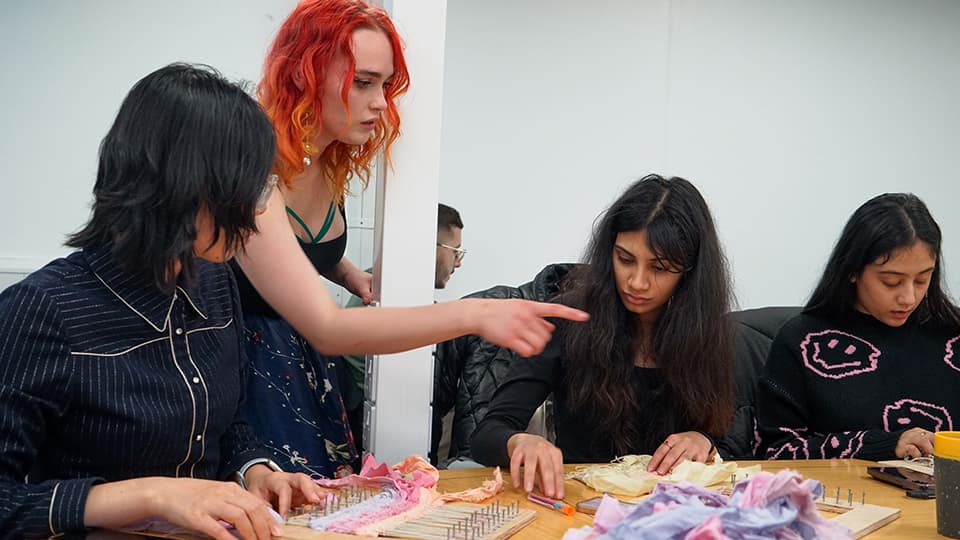 Students engaging in the Create and Connect sessions run by LU Arts