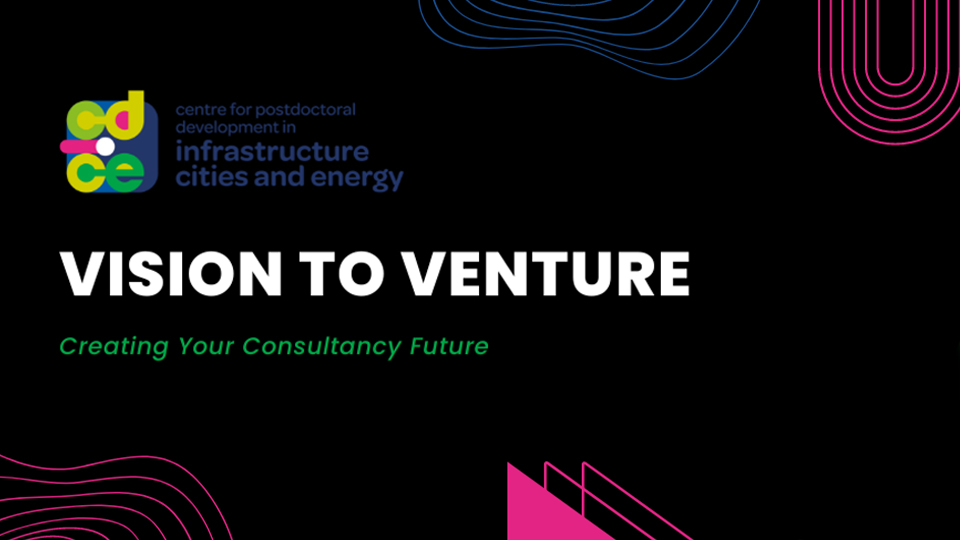 Vision to Venture Graphic with CIPR logo and geometric shapes