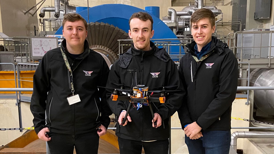 AACME LUCAS team: PhD students Callum Rhodes and Tim Glover and research assistant Ewan Pugh