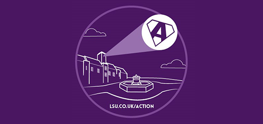 purple banner showing Hazlerigg Building and the Action logo 