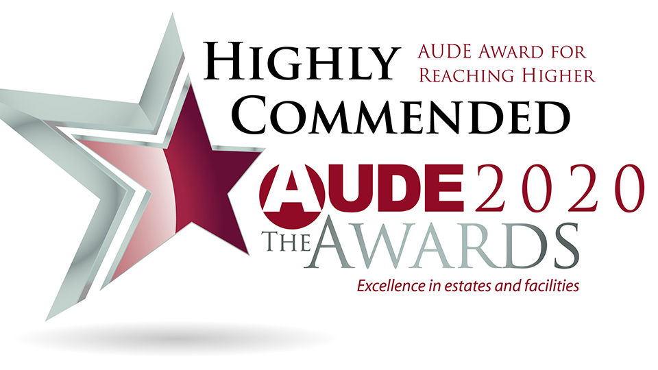 Logo of AUDE Awards with 'Highly Commended' added