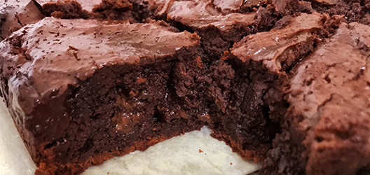 close-up image of Bake Balance brownie 