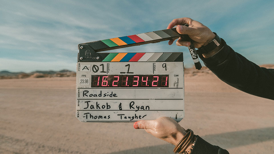 Photo of film clapperboard