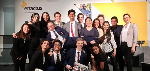 photo of Loughborough Enactus students at the national Enactus competition