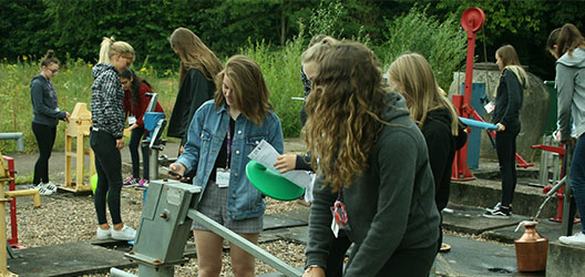 Girls participating in the activities