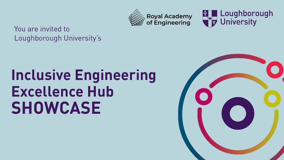 Light blue background with the University's and RAE logos in the right hand corner. A multi-colour icon symbolizing different circles is featured in the bottom right, with the name of the event written in purple to the left. 
